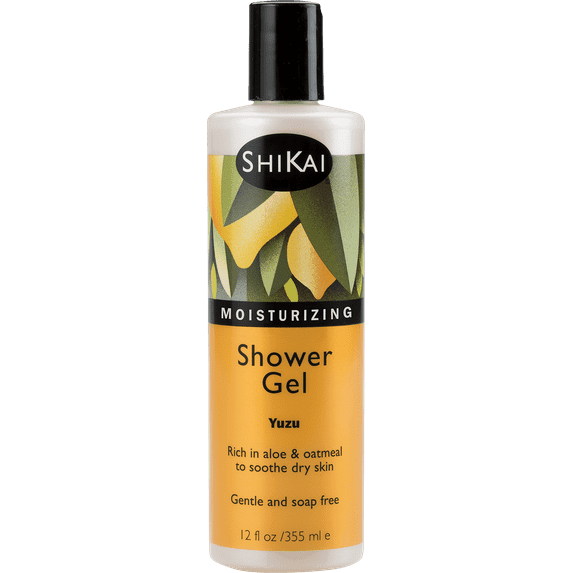 ShiKai Daily Moisturizing Shower Gel (Yuzu, 12 oz) | Gentle Soap-Free Body Wash with Aloe Vera & Oatmeal | Hydrating Citrus Cleanser for Dry & Sensitive Skin