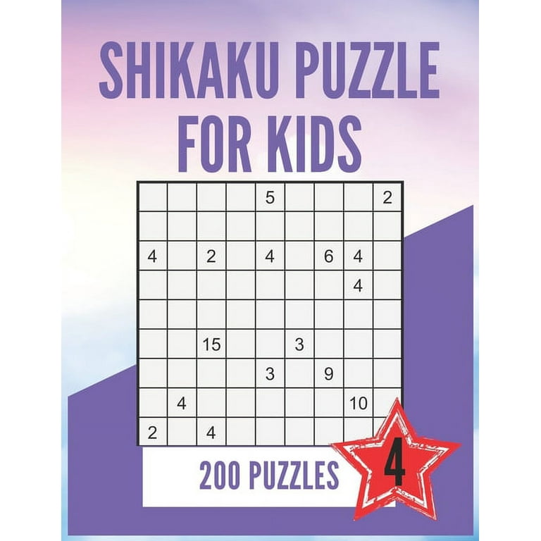 Shikaku Puzzle : 200 Puzzles for Kids Ages 9-12, Large Print