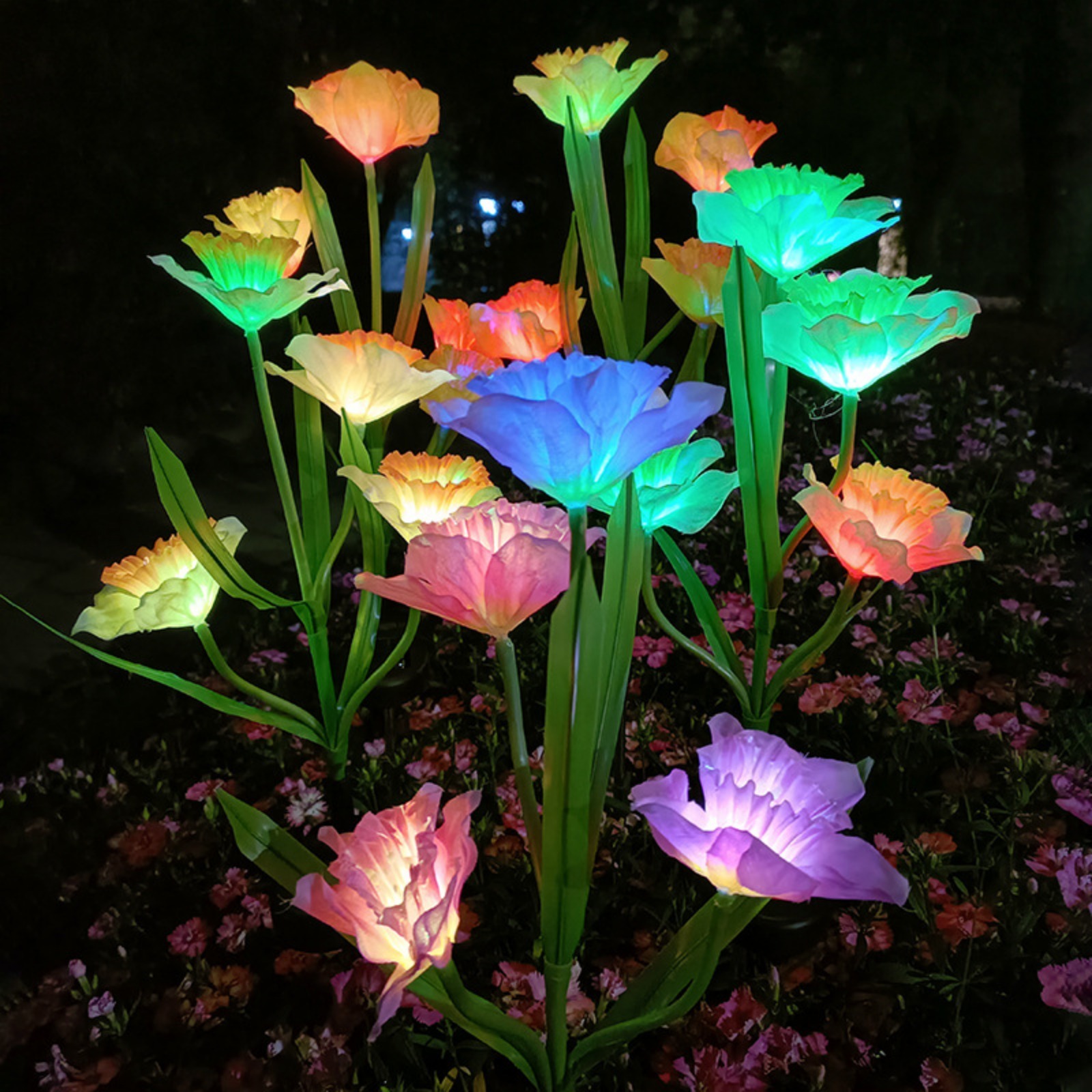 Shikan 4 Heads Color Changing Daffodil Garden Solar LED Lights
