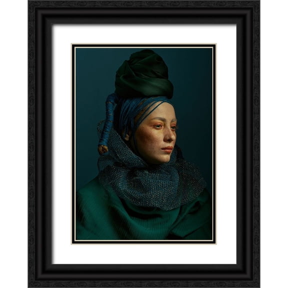 Shiki, Shizuo 18x24 Black Ornate Wood Framed with Double Matting Museum Art Print Titled - Mina