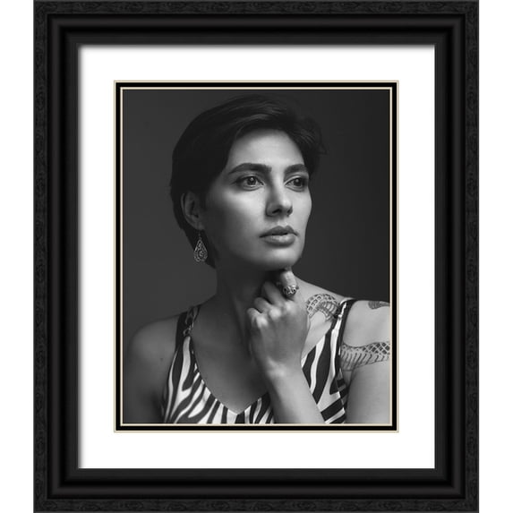 Shiki, Shizuo 26x32 Black Ornate Wood Framed with Double Matting Museum Art Print Titled - Maria