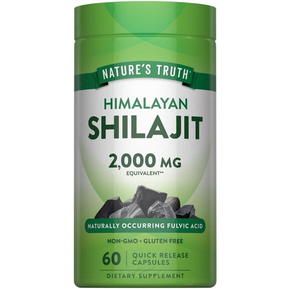 Shilajit | 2000mg | 60 Capsules | Himalayan Fulvic Acid | Non-GMO & Gluten Free | by Nature's Truth