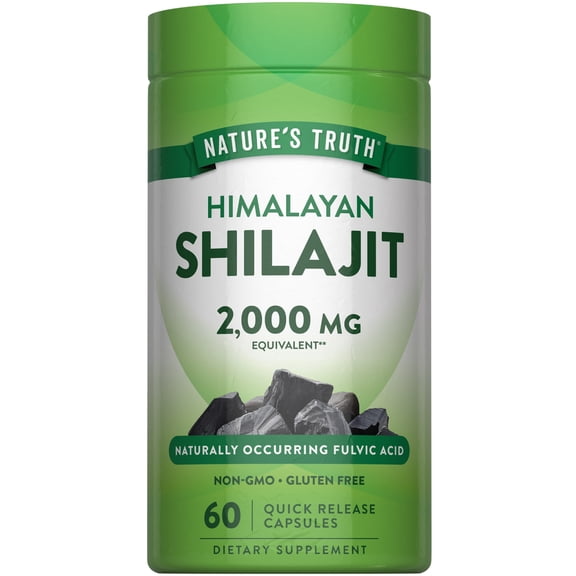 Shilajit | 2000mg | 60 Capsules | Himalayan Fulvic Acid | Non-GMO & Gluten Free | by Nature's Truth