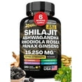 thumbnail image 1 of Shilajit 9000 Panax Ginseng 1500MG Ashwagandha 2000MG Rhodiola Rosea 1000MG, Turmeric 500MG, Gingko Biloba 500MG, Stinging Nettle 250MG, Cordyceps Mushroom 500MG (15,250 MG - 180 Caps), 1 of 14