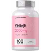 Shilajit Capsules 2000mg | 100 Count | Non GMO, Gluten Free Supplement | by Horbaach