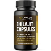 Havasu Nutrition Shilajit Capsules 1000mg with 20% Fulvic Acid, Energy & Immune Support, 60 Count