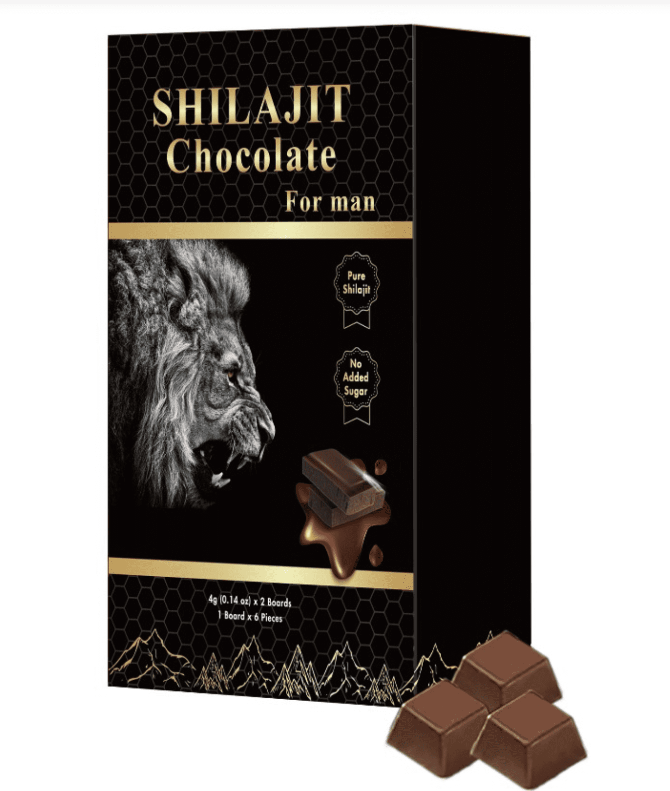 Shilajit Dark Chocolate Made with Ashwagandha, Shilajit Resin & Honey, A Premium Superfood for Energy, Strength & Immunity Boost, 12 Pieces 4g Each