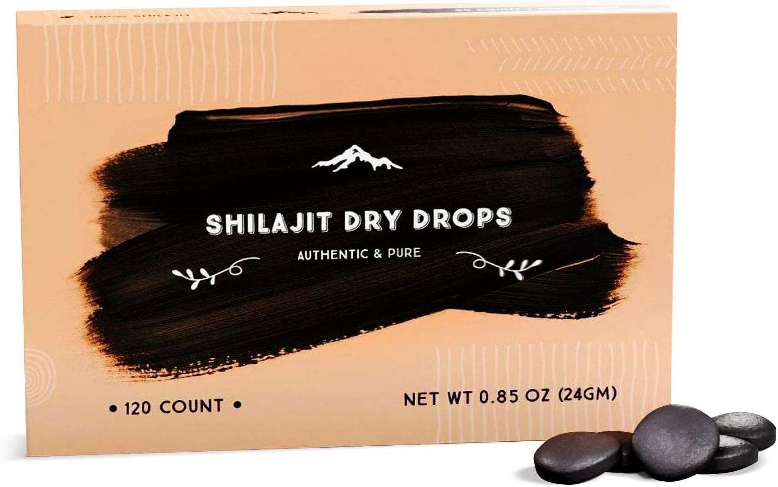 Shilajit Dry Drops from Pure Himalayan Shilajit &reg; - 120 Counts, 4 Month Supply, Original Siberian Shilajit, 100% Pure, Trace Minerals &amp; Fulvic