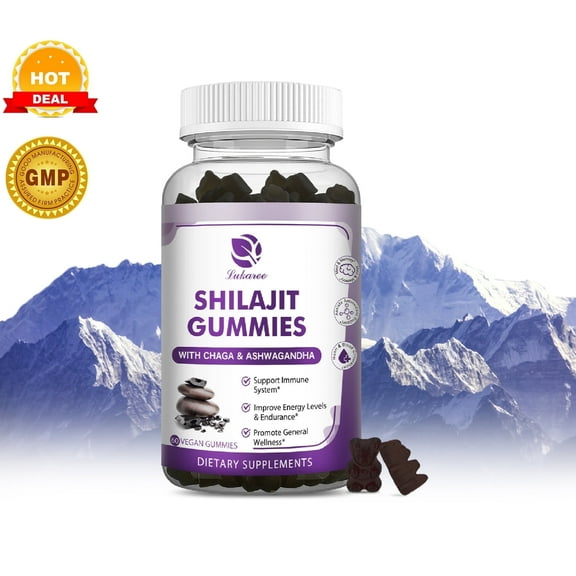 Shilajit Gummies - Himalayan Shilajit Gummies - High Potency for Energy Boost & Immune Support - With Chaga & Ashwagandha
