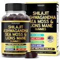 thumbnail image 1 of Shilajit Gummies with Sea Moss, Ashwagandha & Lions Mane - (Shilajit Supplement for Men & Women, Energy & Immunity Support ) Third Party Tested, Vegan Safe, NON GMO & Made in USA (60 Gummies), 1 of 5