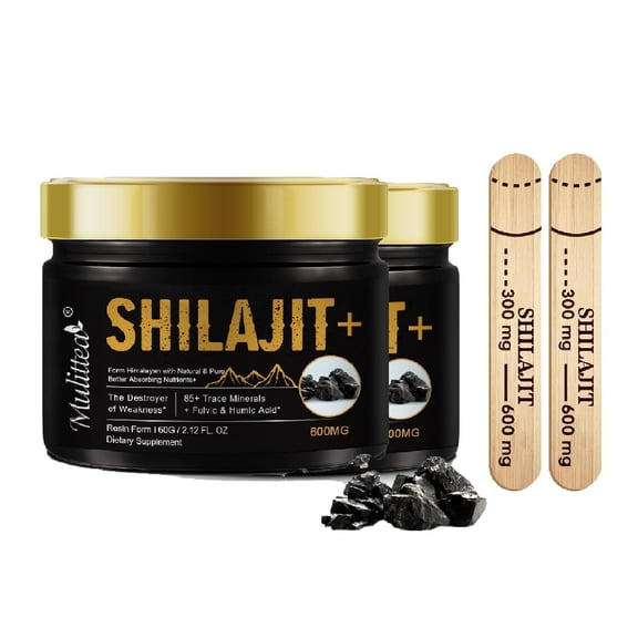 Shilajit Resin Supplement Energy and Immune Support Supplement- Shilajit Pure Himalayan Organic Resin with Fulvic Acid, Humic Acid, 85+ Minerals and Vitamins - 120g