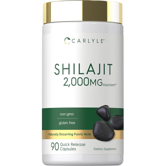 Shilajit Supplement  | 2000mg | 90 Capsules | Non-GMO and Gluten Free | by Carlyle