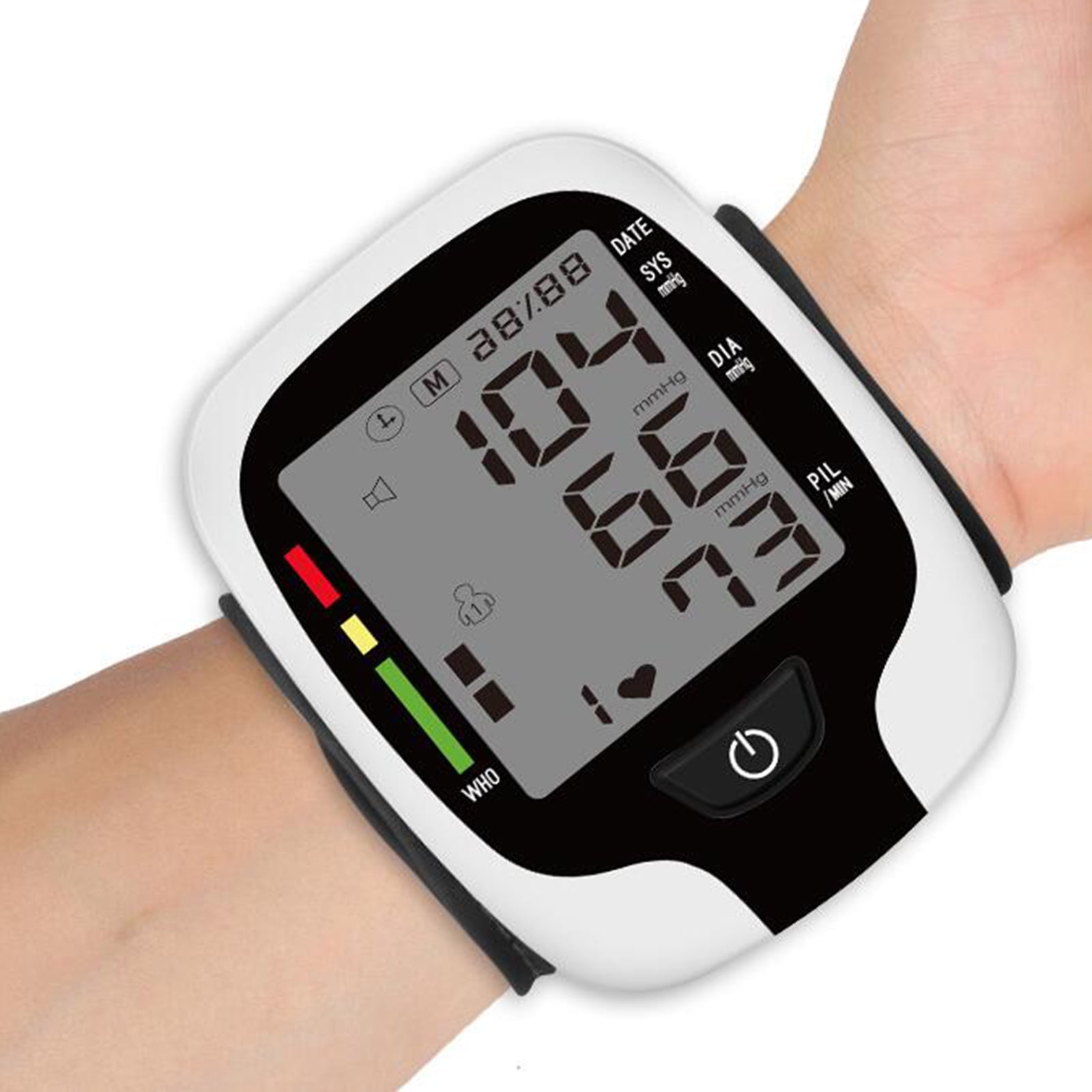 Shileyi Wireless Blood Pressure Monitor Automatic LCD Wrist Blood Pressure  Cuff for Home Use(White)