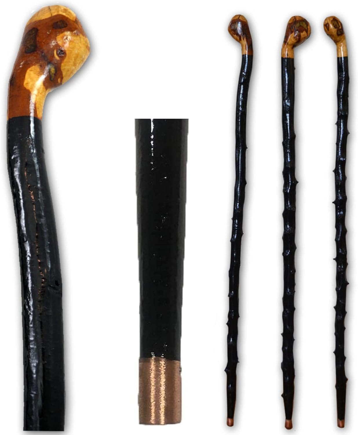 Shillelagh Wooden Irish Walking Stick, Handcrafted 100 Blackthorn Wood