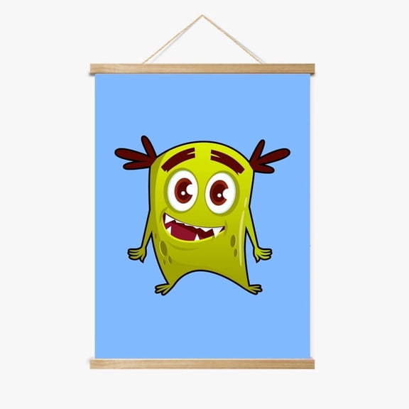 Shilo the Shy Monster Magnetic Wood Frame Hanger by Dancing Littles Jungle
