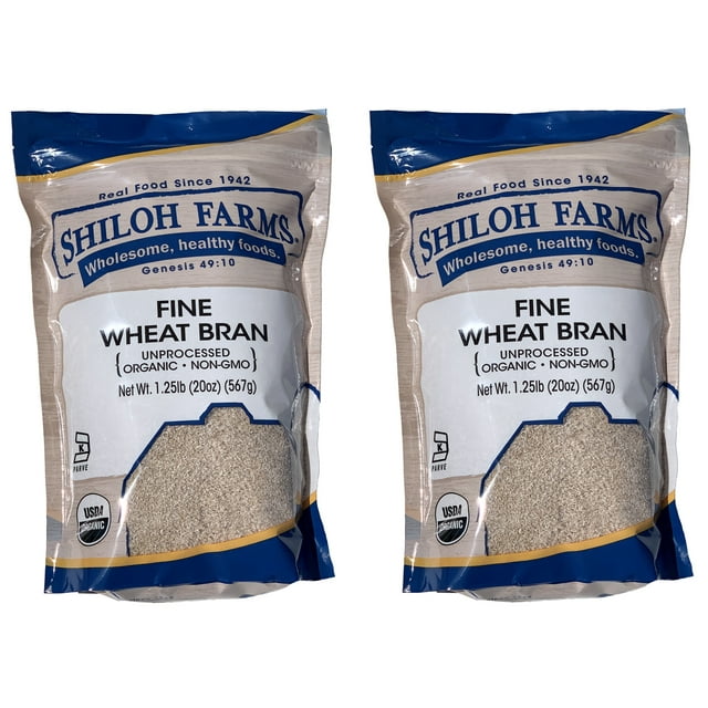 Shiloh Farms Organic Fine Wheat Bran 20 oz. Bag (Pack of 2) An Easy
