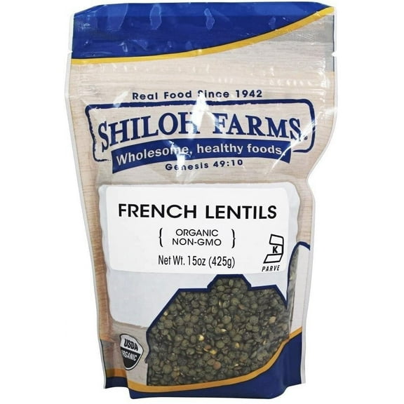 Shiloh Farms Organic French Lentils -- 15 oz Pack of 4