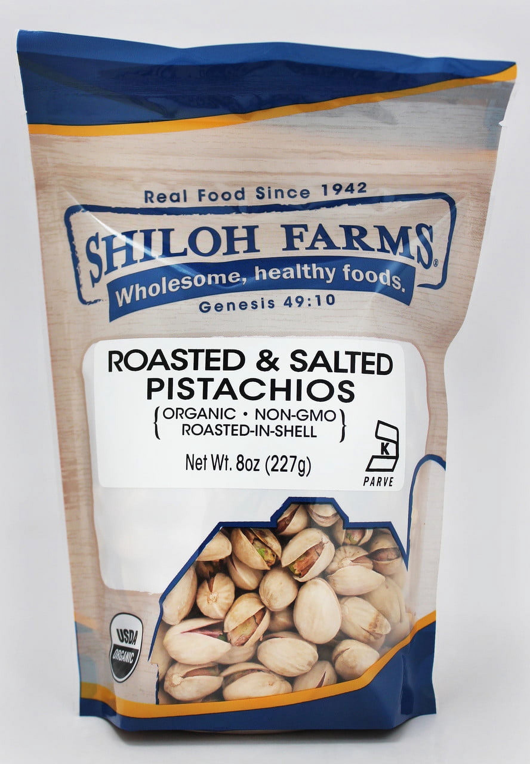 Shiloh Farms Organic Pistachios Roasted & Salted - 8 oz Pack of 2 ...