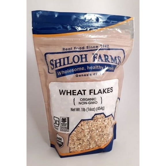 Shiloh Farms Organic Wheat Flakes - 16 oz Pack of 4