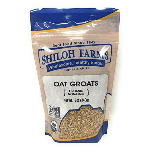 Shiloh Farms - Whole Grain Organic Oat Groats, a Delicious Source of Fiber, 12 Ounce Bags (Set of 2)