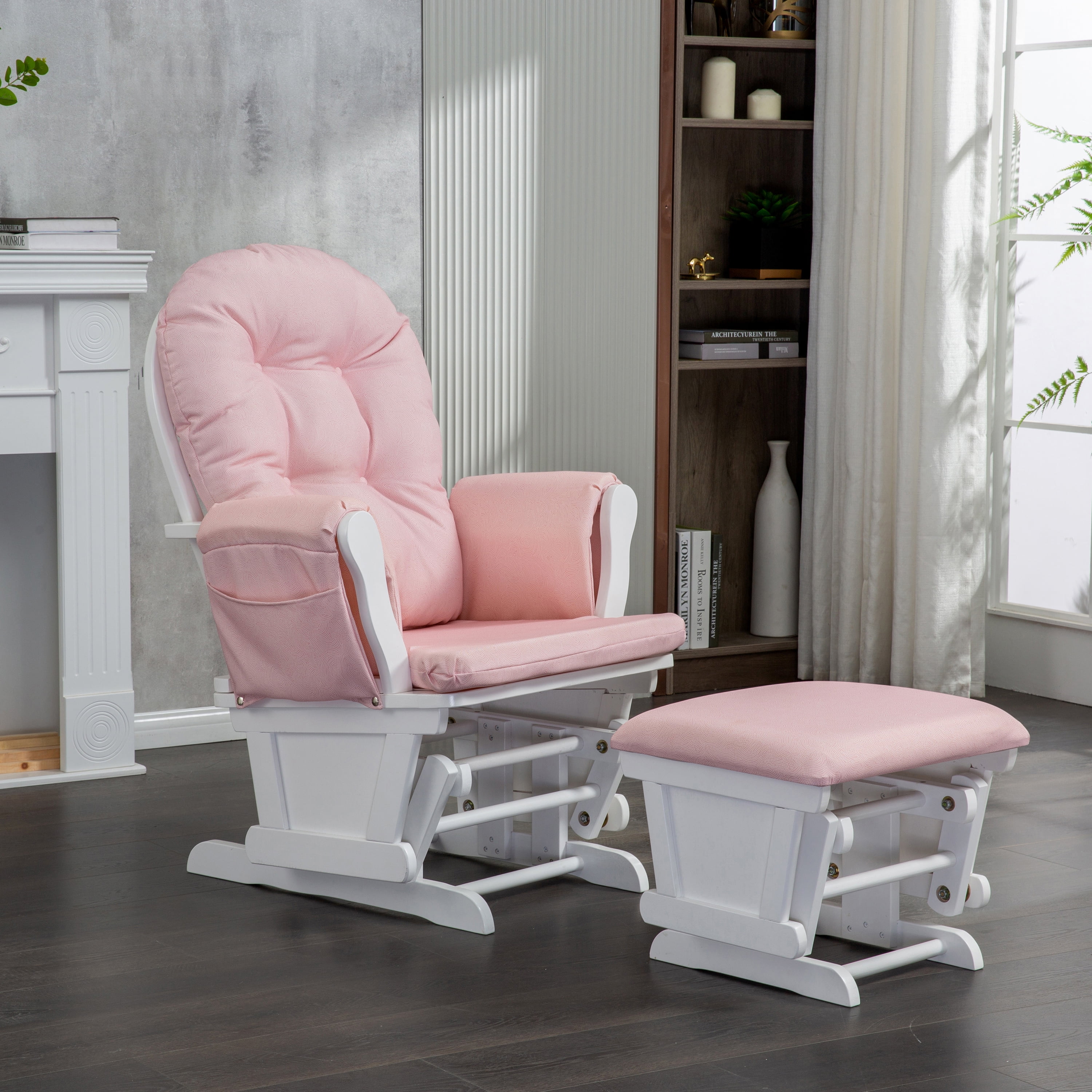 REJOICE HOME Kids Modern Cozy Solid Hardwood Glider Rocking REJOICE HOME Kids Modern Cozy Solid Hardwood Glider Rocking