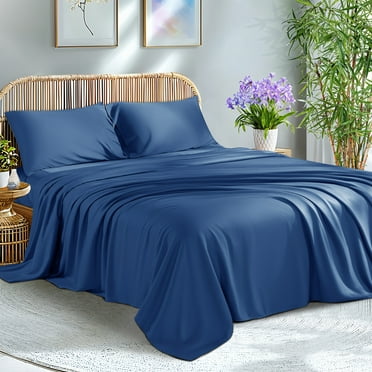 1800 Count Cotton Bamboo Feel Dobby Strped Sheet Set Deep Pockets 4