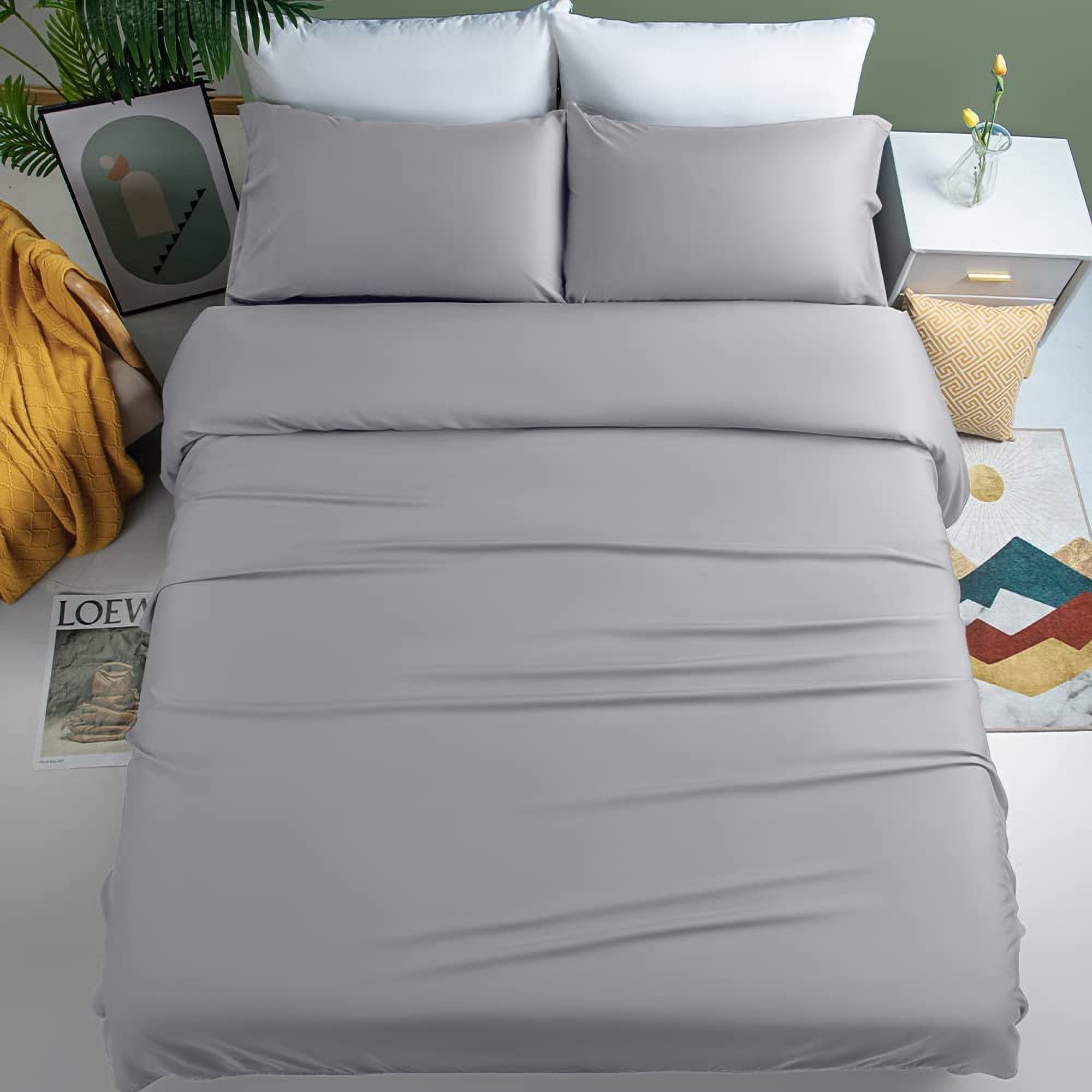 Bedsure Queen Sheet Set - Soft Sheets for Queen Size Bed, 4 Pieces Hotel  Luxury Grey Queen Sheets, E…See more Bedsure Queen Sheet Set - Soft Sheets