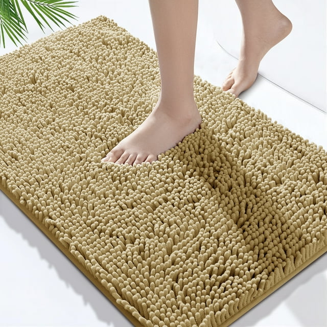 Shilucheng Chenille Bathroom Rug, Extra Thick and Absorbent Bath Mats