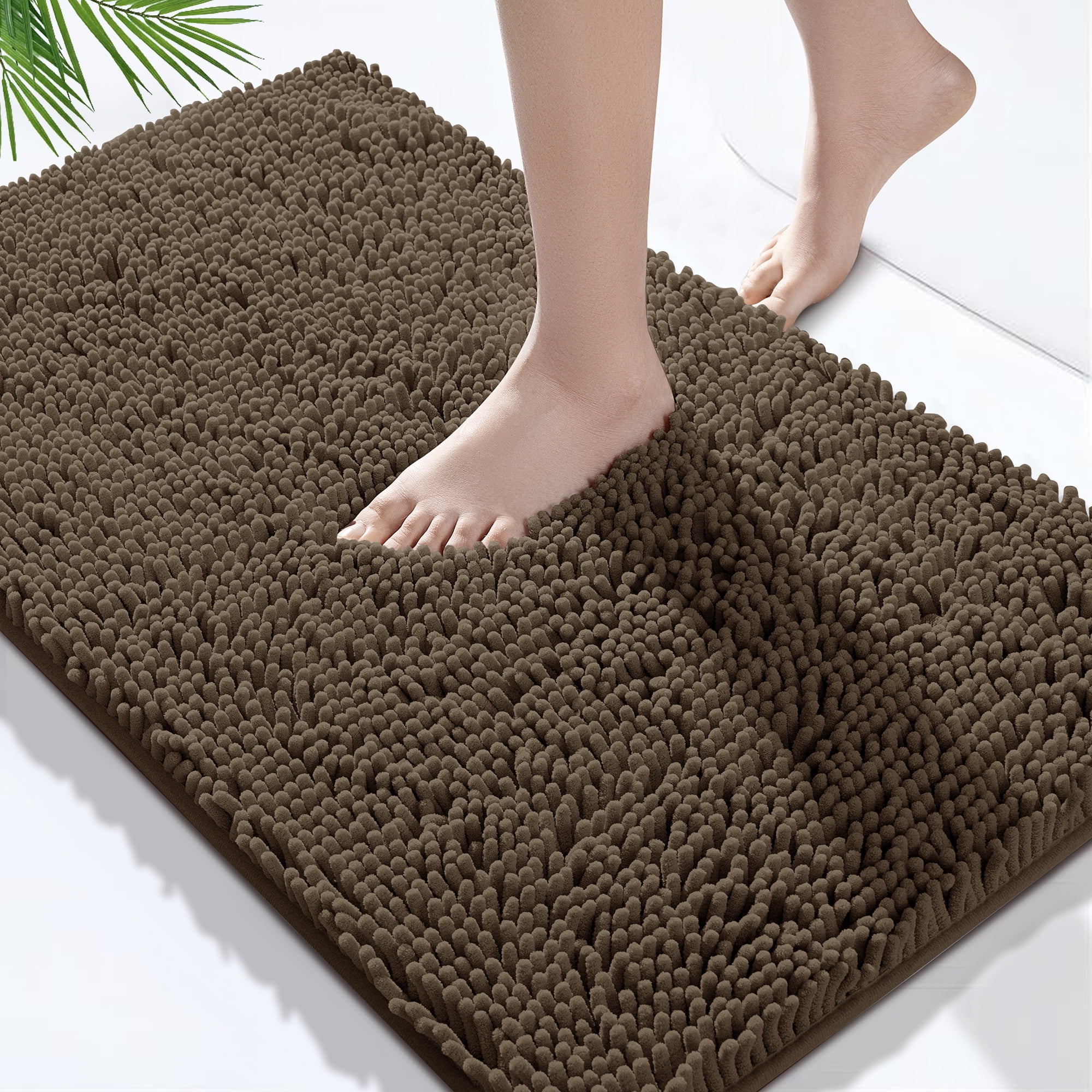 Shilucheng Chenille Bathroom Rug, Extra Thick and Absorbent Bath Mats