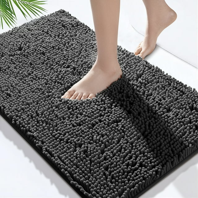 Shilucheng Chenille Bathroom Rug, Extra Thick and Absorbent Bath Mats