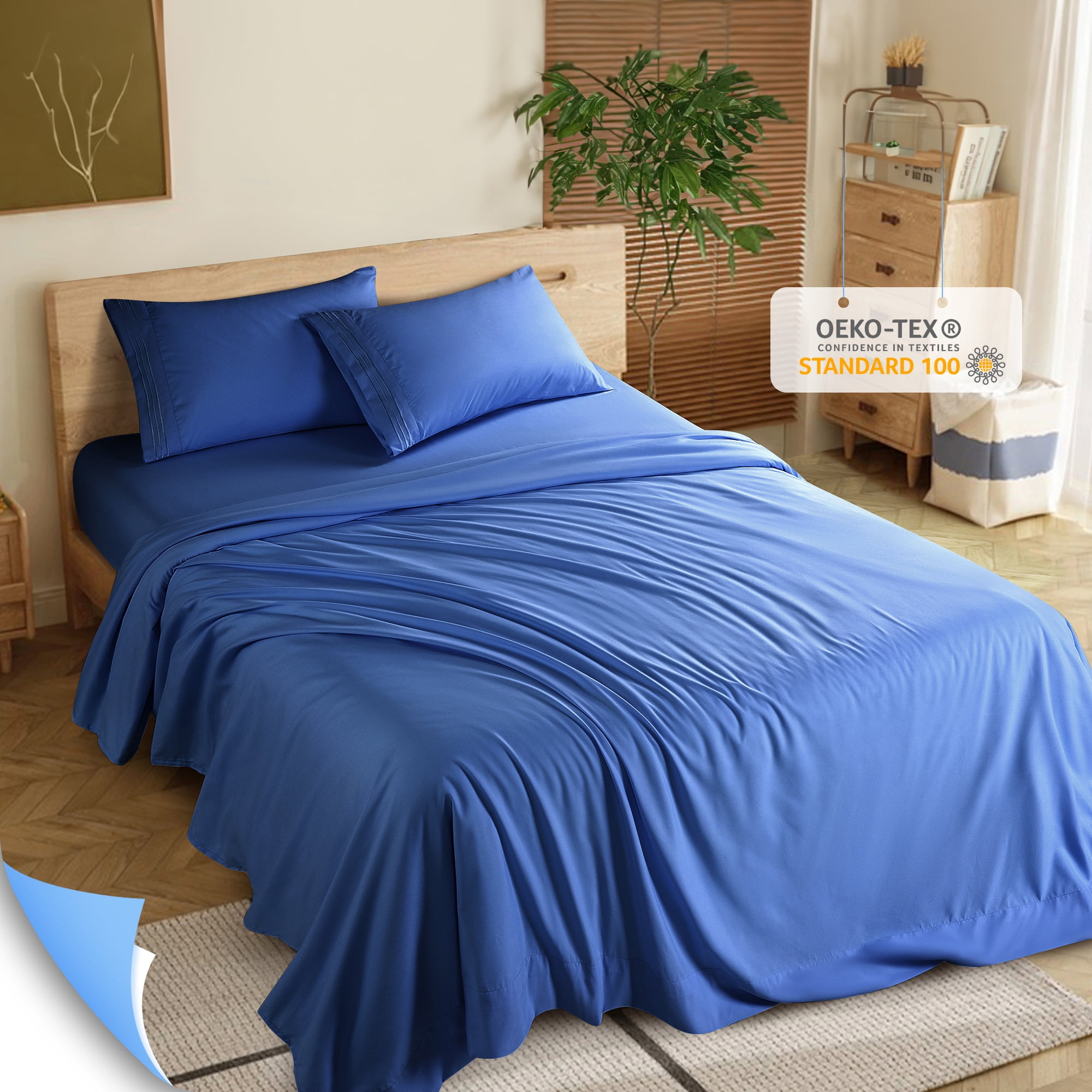 Shilucheng Cooling 3 Piece Luxury Bed Sheets Set, 1800 Series
