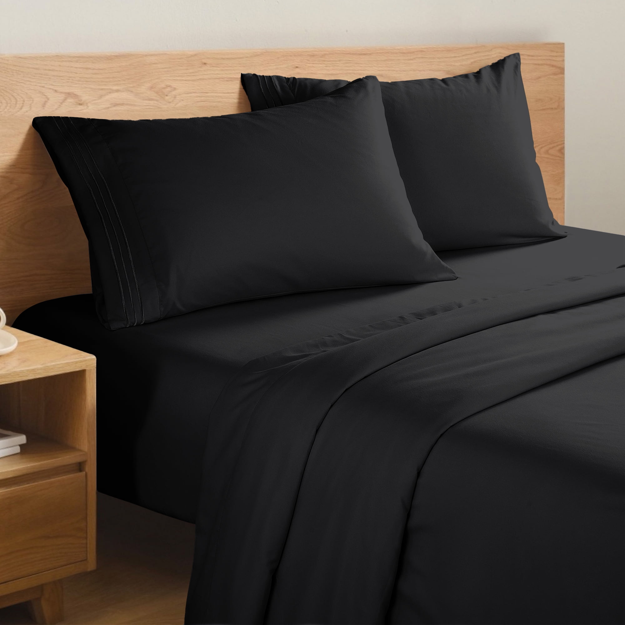 Shilucheng Cooling 4 Piece Luxury Bed Sheets Set, 1800 Series Microfiber Bed Sheets, 16" Deep ...