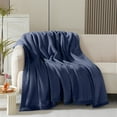 thumbnail image 1 of Shilucheng Fleece Blanket Throw, Cozy Fuzzy Throw Blankets, Soft Plush Bed Blanket Navy Blue, 60"x44", 1 of 9
