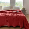 thumbnail image 1 of Shilucheng Fleece Blanket Twin, Cozy Fuzzy Throw Blankets, Soft Plush Bed Blanket Burgundy, 90"x65", 1 of 9