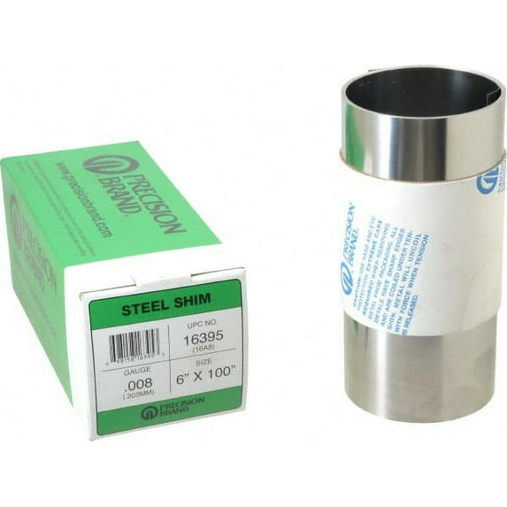 Shim Stock: 0.008'' Thick, 100'' Long, 6" Wide, 1010 Low Carbon Steel
