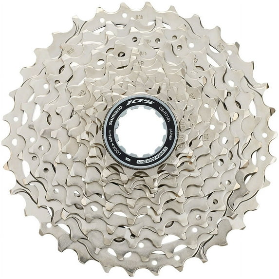 Shimano 105 CS-R7101-12 Cassette - 12-Speed, 11-34t, HG L2, Silver