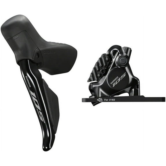 Shimano 105 ST-R7170-LE Di2 Shift/Brake Lever with BR-R7170 Hydraulic Disc Brake Caliper - Front, 2x, Flat Mount with
