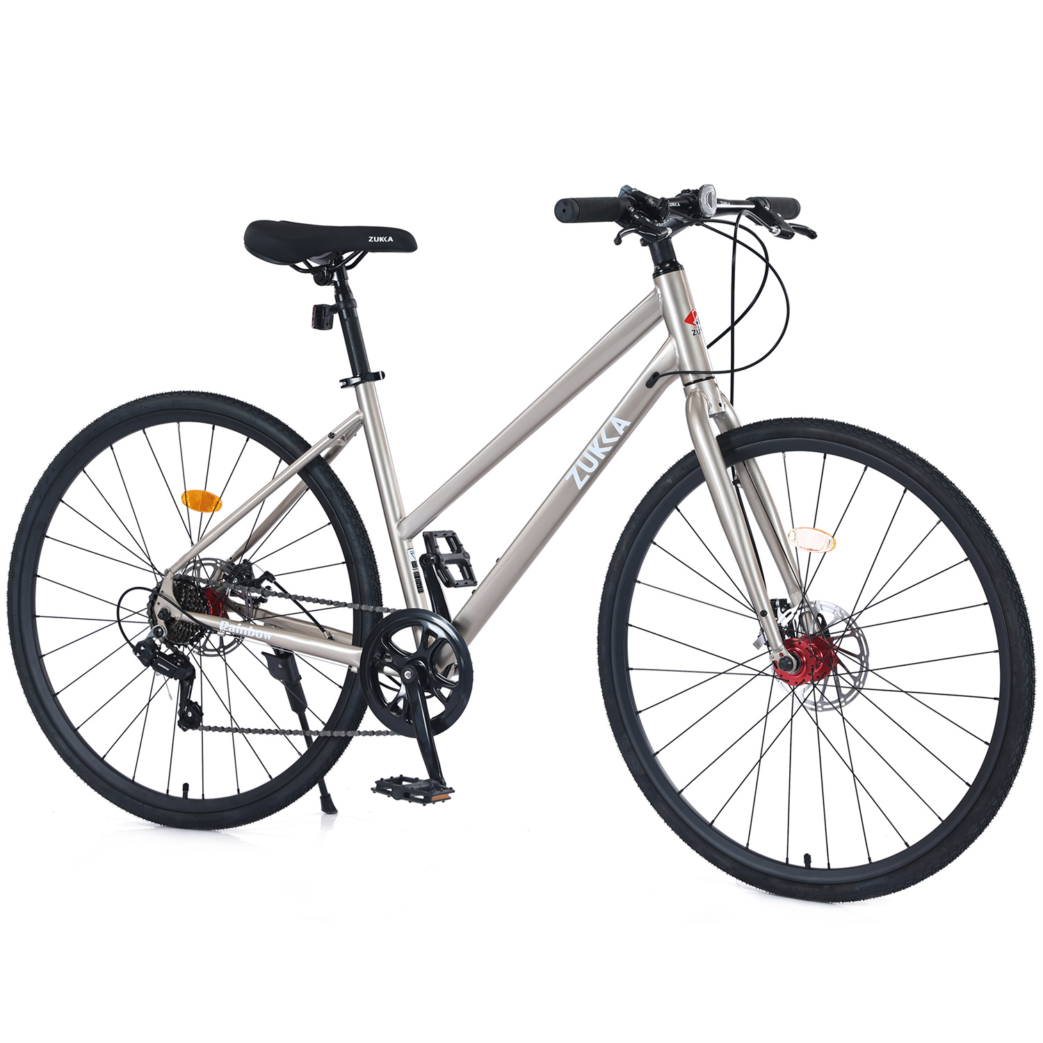 Shimano 7 Speed Hybrid Bike, Double Disc Brake 700C Road Bike For