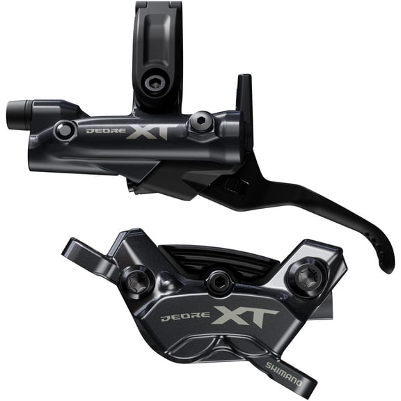 Shimano Deore XT BR-M8220 Disc Brake and BL-M8200 Lever - Left/Front, Post Mount, 4-Piston Caliper, SM-BH90-SBM Hose,