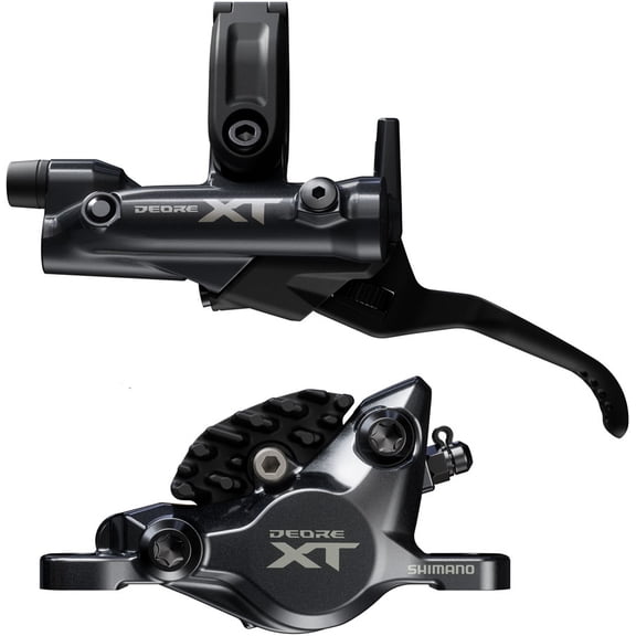 Shimano Deore XT M8200 Disc Brake and Lever - Left/Front, Post Mount, 2-Piston Caliper, SM-BH90-SBM Hose, Fin Metal
