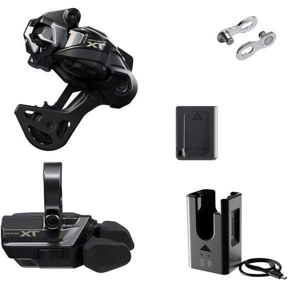 Shimano Deore XT M8250 Di2 Wireless Upgrade Kit - M8250-GS Rear Derailleur, M8250-R Shifter, Battery, Charger, Quick
