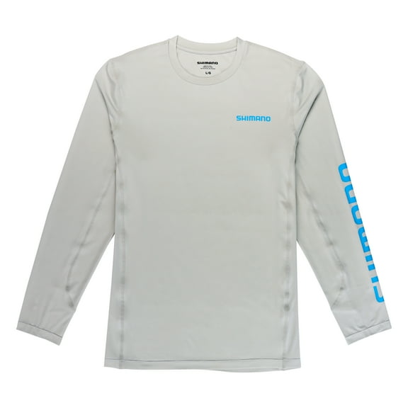 Shimano Fishing Long Sleeve Performance Tee - Gray, MD [ATEESUNLSMAGY]