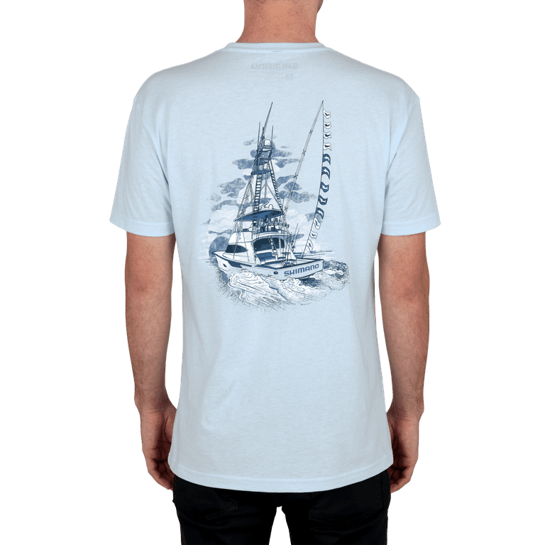 ◆SATUR◆ Sailing graphic short sleeve t-shirt clean white S Shimano Fishing Short Sleeve Sportfish Graphic Tee - Sky