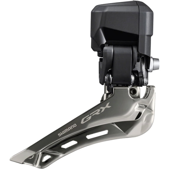 Shimano GRX FD-RX825 Di2 Front Derailleur - 2x12-Speed, Braze-on, Down Swing, For 46-48t Max, Black/Silver