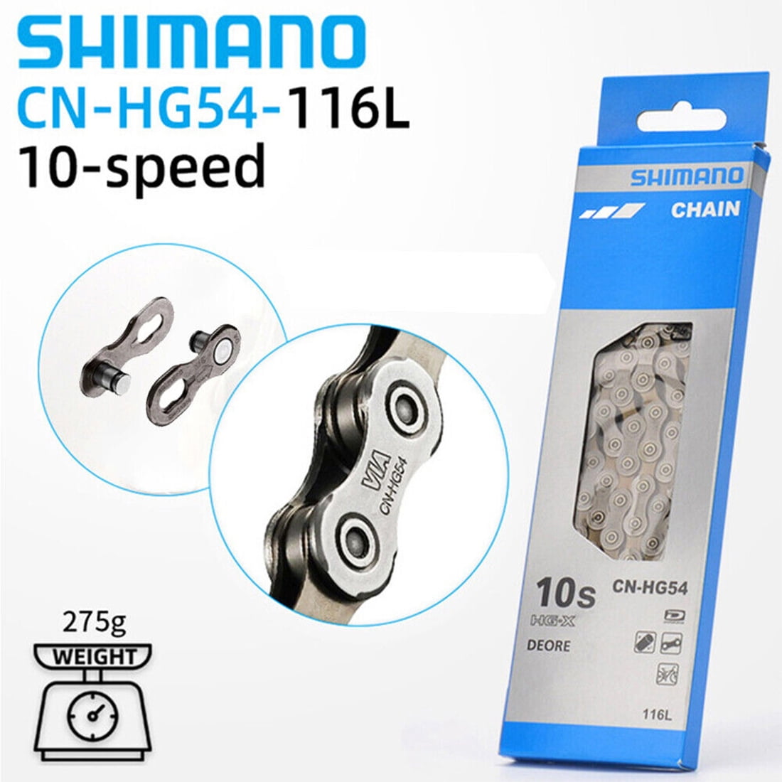 Shimano HG X MTB Bike 10 Speed Chain CN HG54 Deore Mountain Bicycle Chain 116 Links Walmart