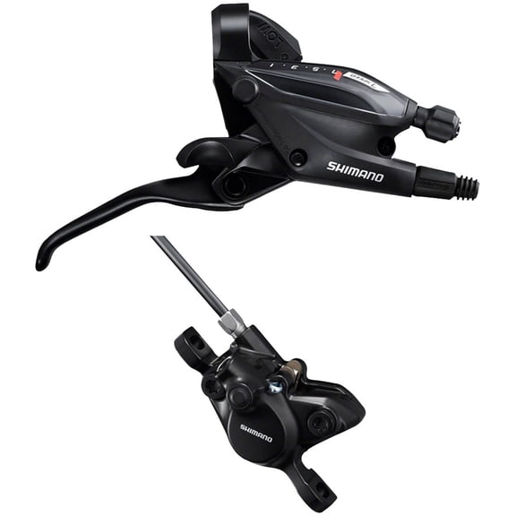 Shimano ST-EF505 EZ Fire Plus Shift/Brake Lever with BR-MT200 Disc Brake Caliper - Right/Rear, 7-Speed, 2-Piston, Black