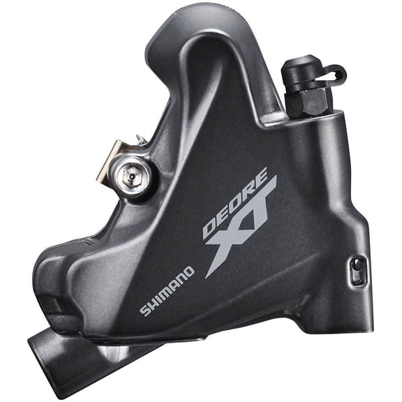 Shimano XT BR-M8110 Disc Brake Caliper - 2-Piston, Rear Only, Flat-Mount, Metal Pads with Fins, Gray