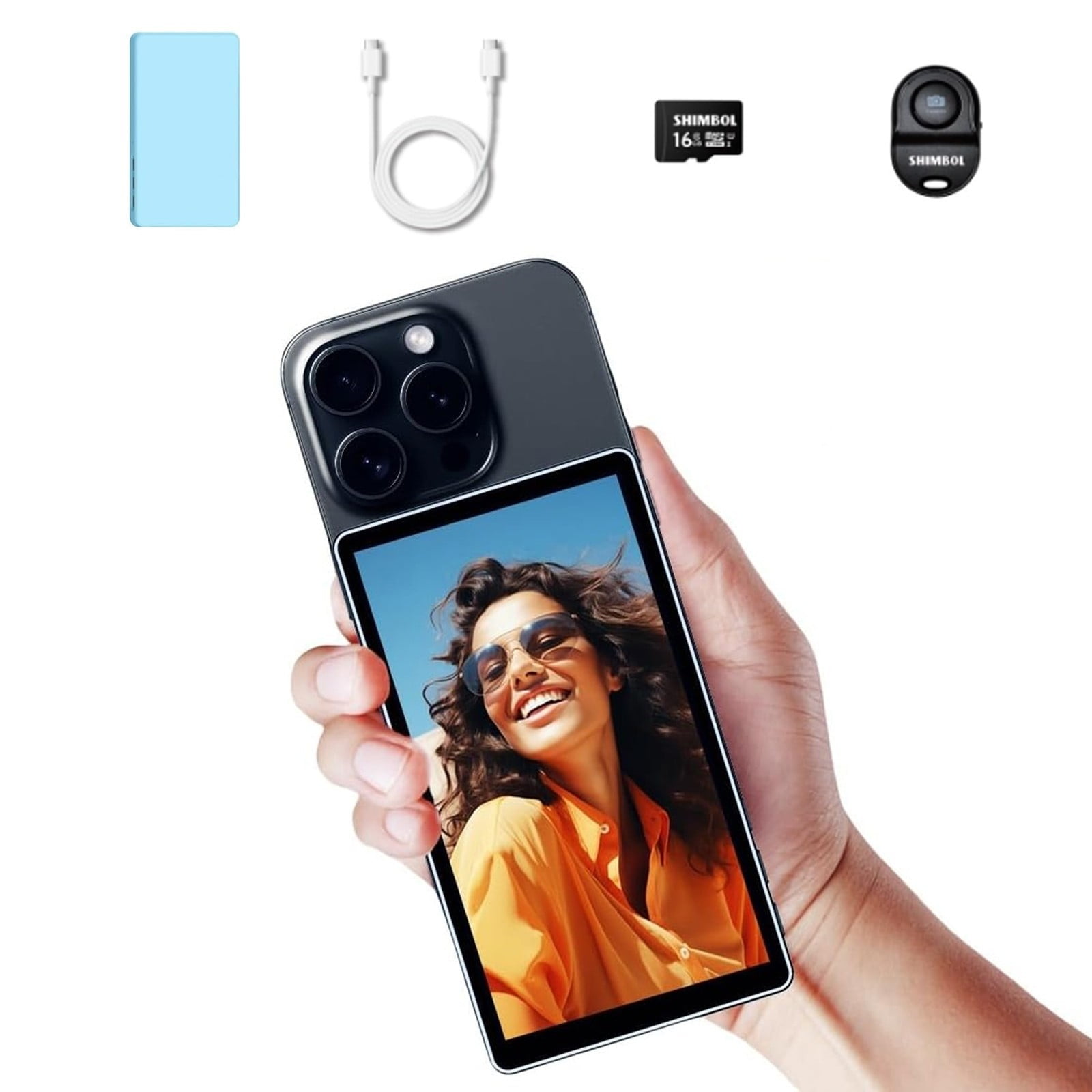 CP5 Selfie Monitor 5" FHD Touch - Schermo Per Fotocamera Posteriore IPhone/Android Con Telecomando - Foto 9