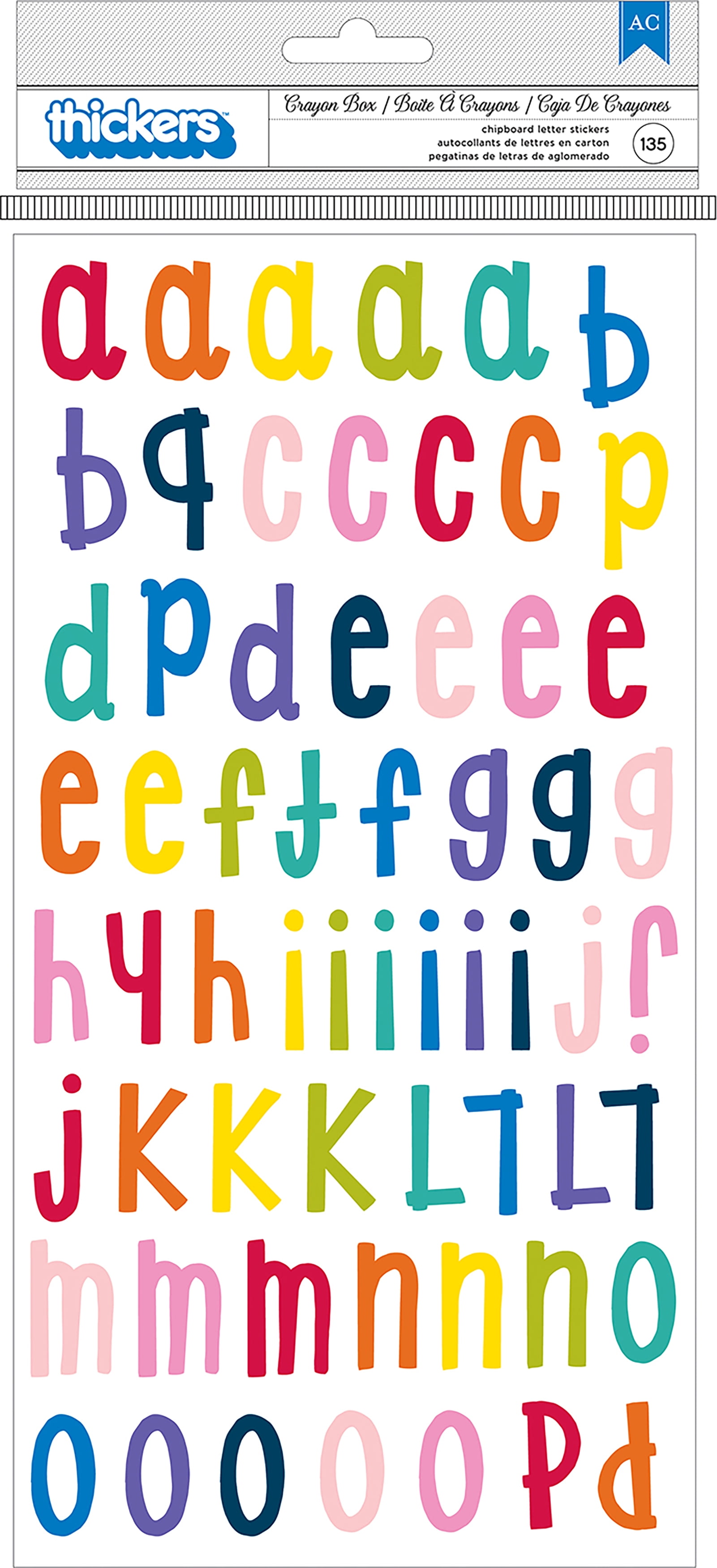 Shimelle Box Of Crayons Thickers Stickers 5.5"X11" 2/PkgAlphabet/Multi