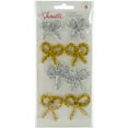 thumbnail image 1 of Shimelle Christmas Magic Tinsel Bows 8/Pkg-Gold & Silver, 1 of 1